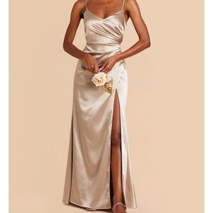Birdy Grey Satin Maxi in Champagne bridesmaid dress